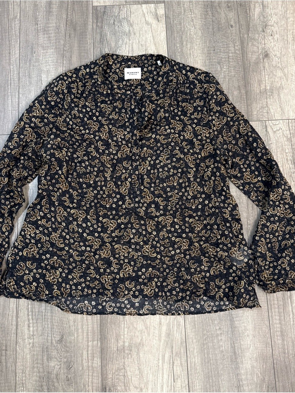 Marant Etoile Black Blouse Paisley Print